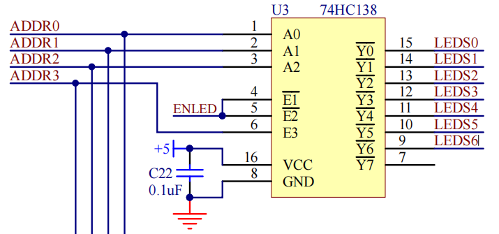 图 3-11 74HC138 应用原理图